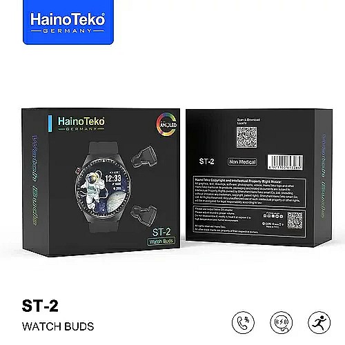Montre Connectée HAINO TEKO ST-2 + Earbuds - Noir