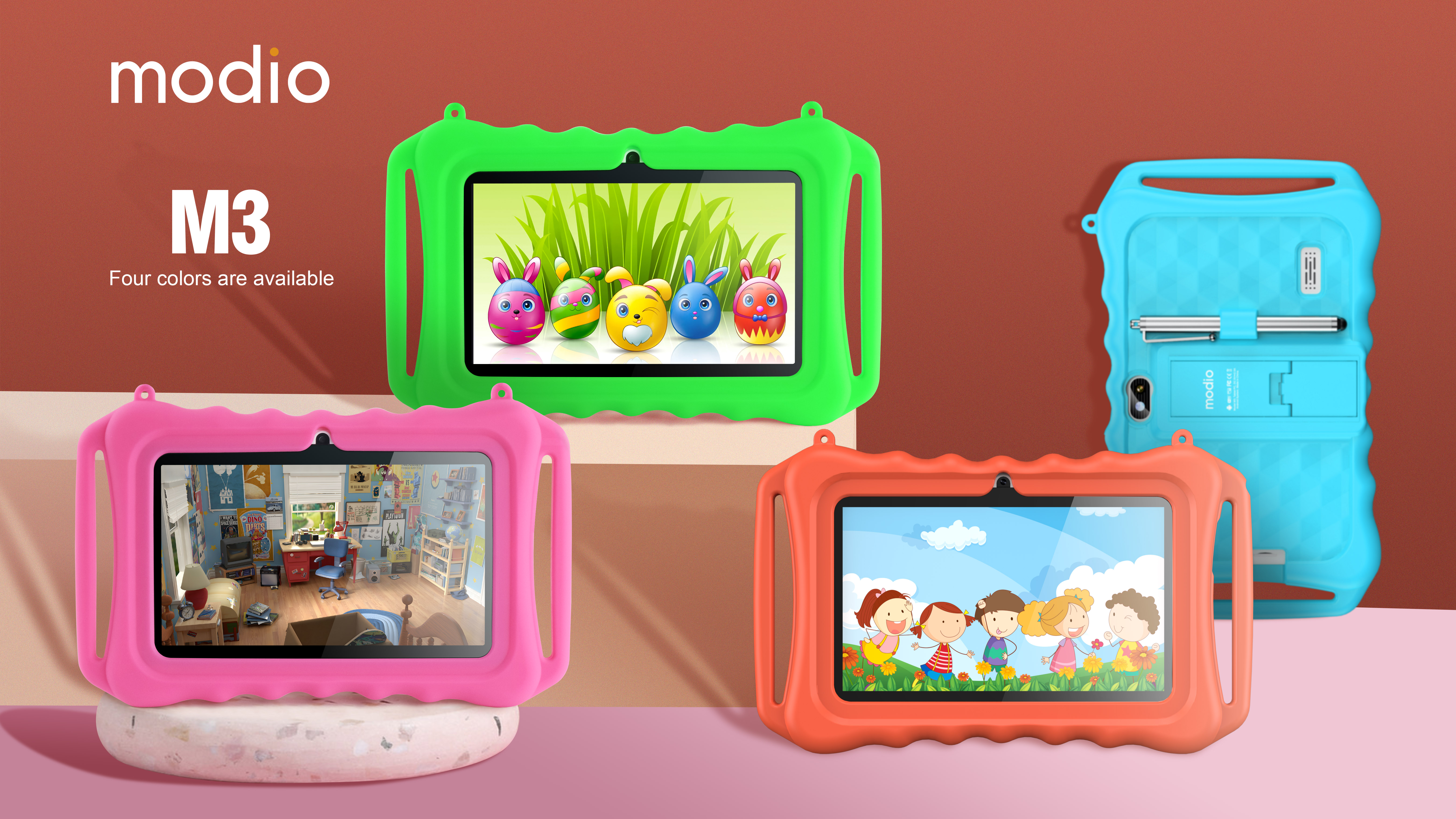 Tablette MODIO M3 WIFI +5G Pink bleu