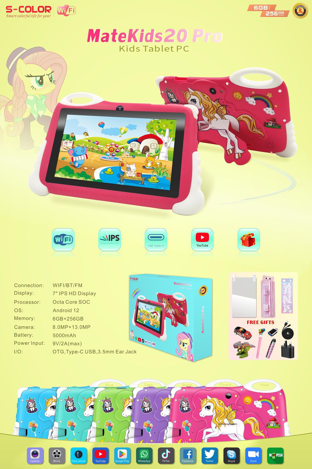 S COLOR MATEKIDS 20 PRO TABLETS- 256G