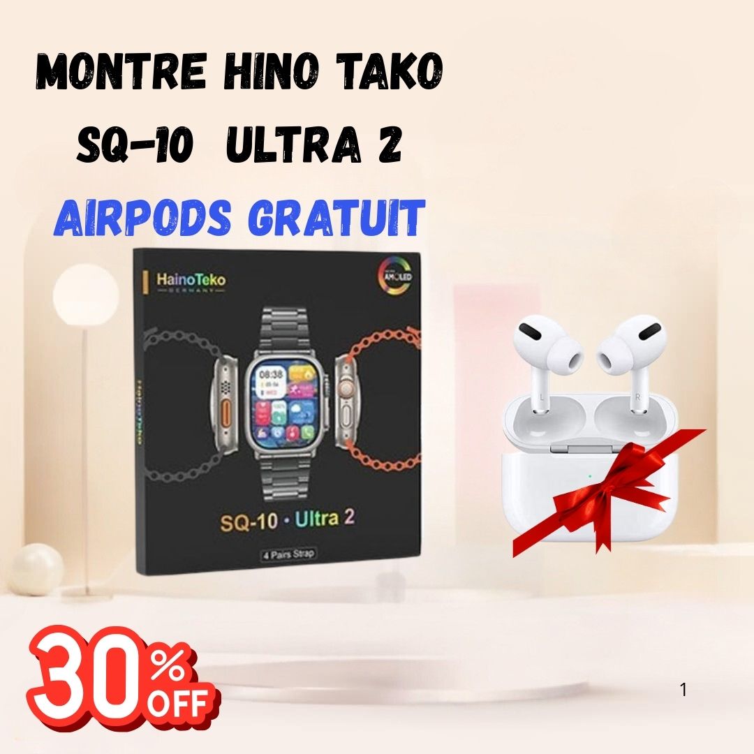 Montre Connectée HAINO TEKO SQ-10 ULTRA 2+airpods gratuit