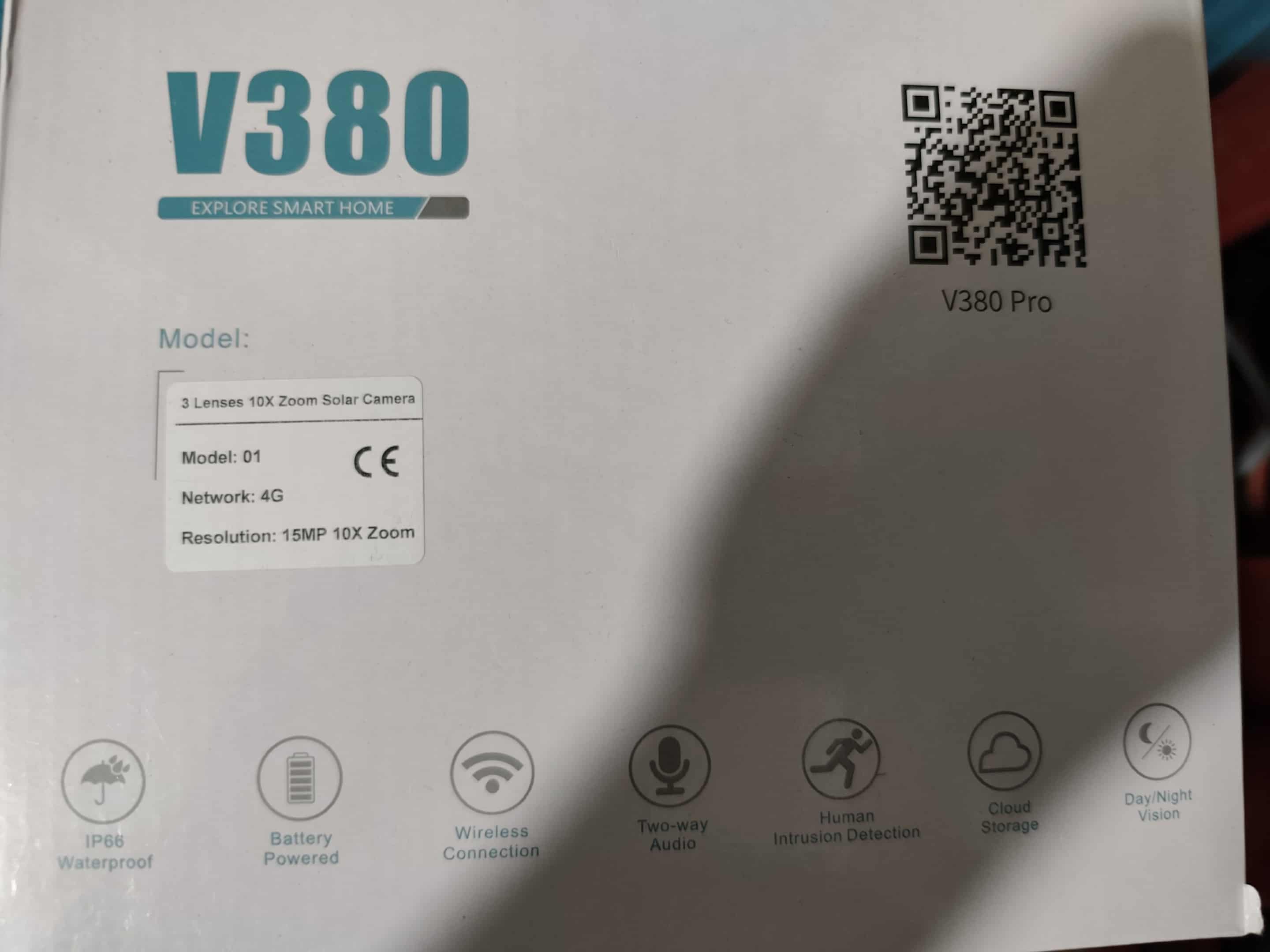 Camera 4G solaire Double Camera 15MP Zoom X10 V380 PRO