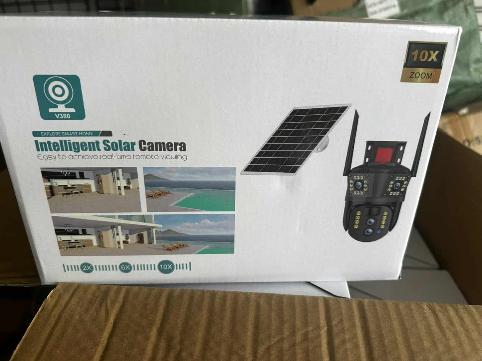 Camera 4G solaire Double Camera 15MP Zoom X10 V380 PRO