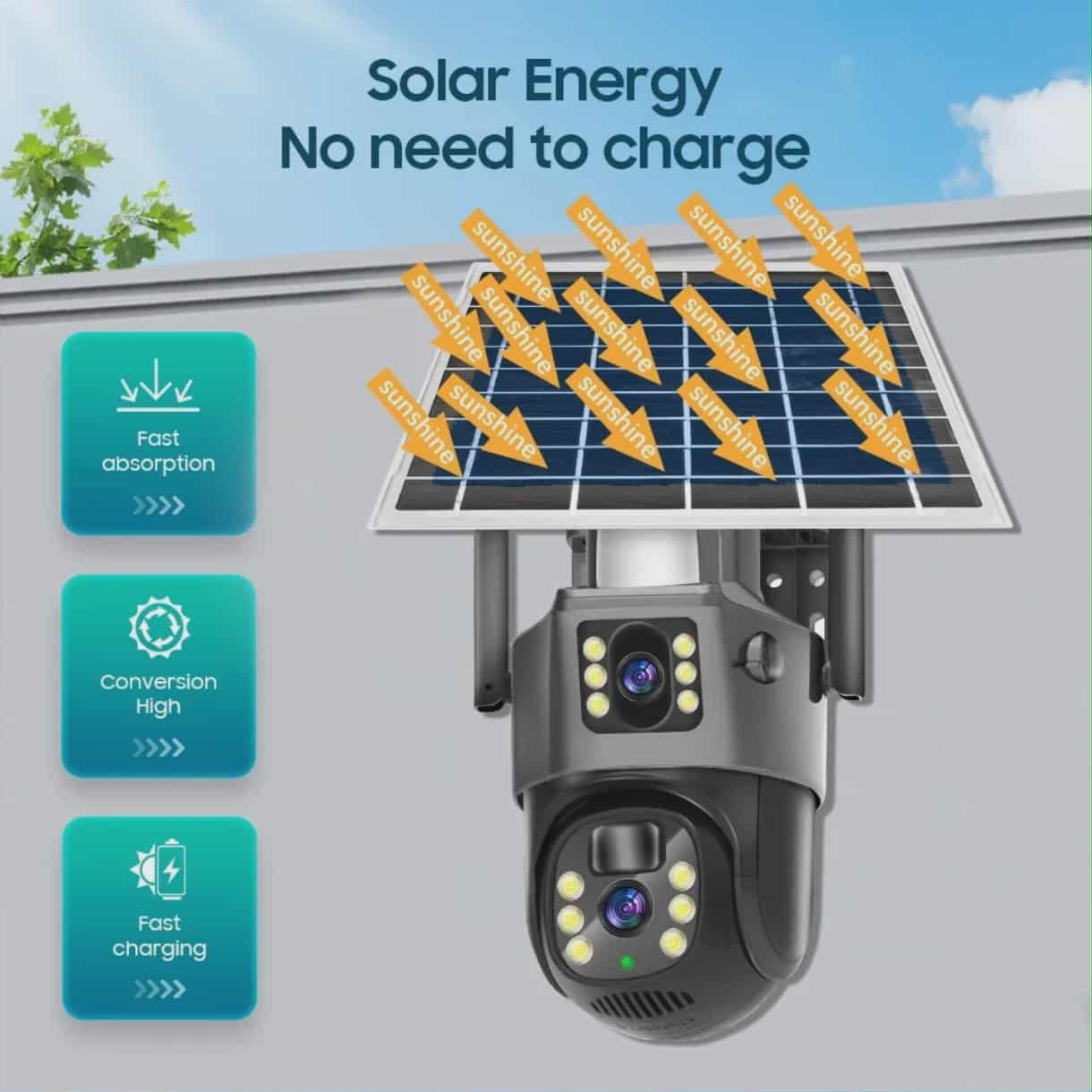 Camera 4G  12MP solaire Double Camera Zoom X10