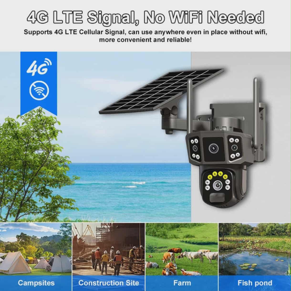Camera Hikvsion 4G solaire Double Camera 4+4MP Zoom X10
