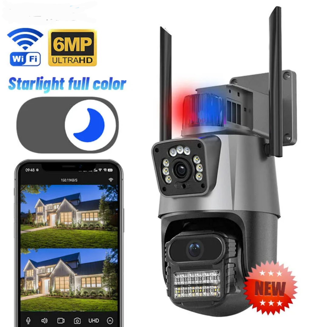 Caméra de Surveillance double Wi-Fi intelligente Jortan  6MP