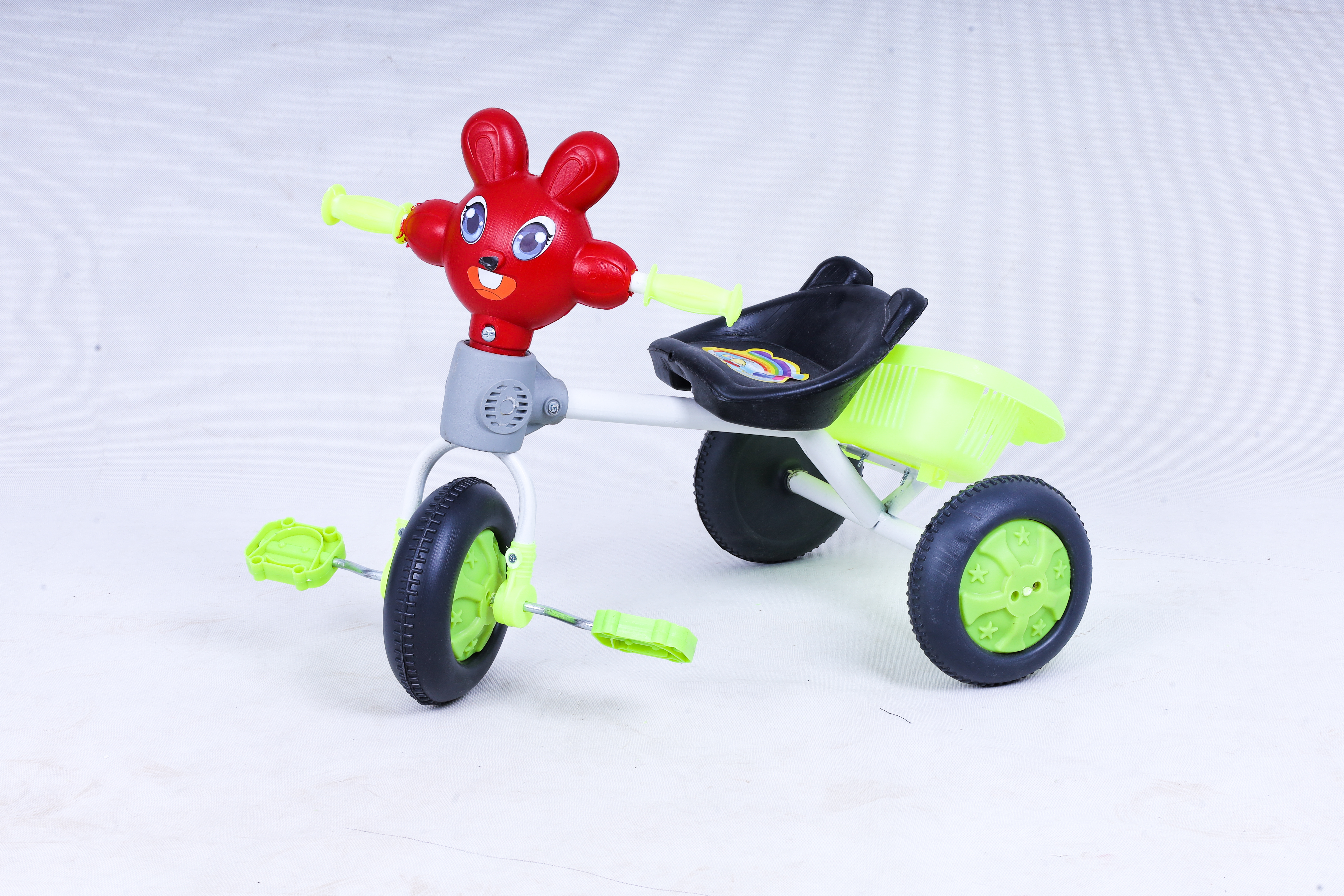 Tricycle Bébé Évolutif 2-en-1 avec Rangement et Klaxon Canard