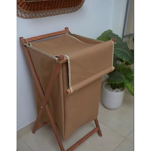 Panier A Linge beige 80cm*40cm En Bois Naturel
