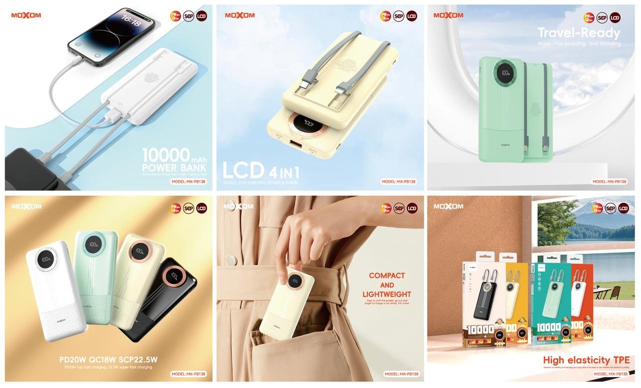 Power bank de 10,000mAh avec câbles intégrés