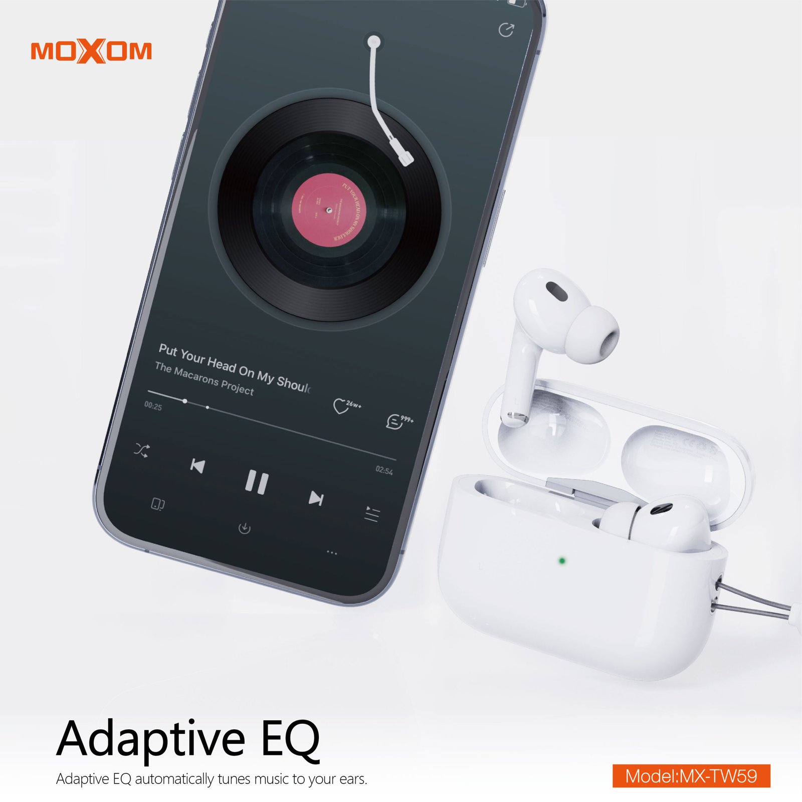 Écouteurs sans fil (TWS) avec fonctions Pro MOXOM MX-TW59
