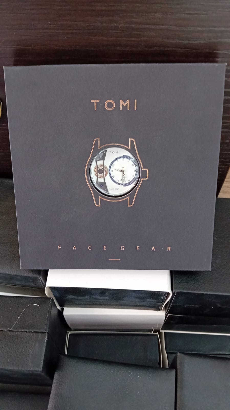 Montre de luxe Tomi Face Gear pour homme – Coffret élégant
