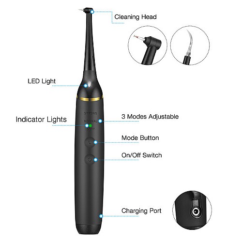Détartreur électrique portable pour les dents, élimine le tartre et les taches, blanchiment, chargeur USB