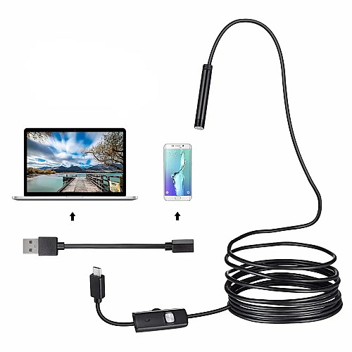 Caméra Endoscopique Android 3 en 1 de 7mm pour Inspection – Longueur 3.5 m