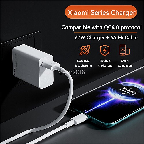 Chargeur Xiaomi 67W avec câble type-C