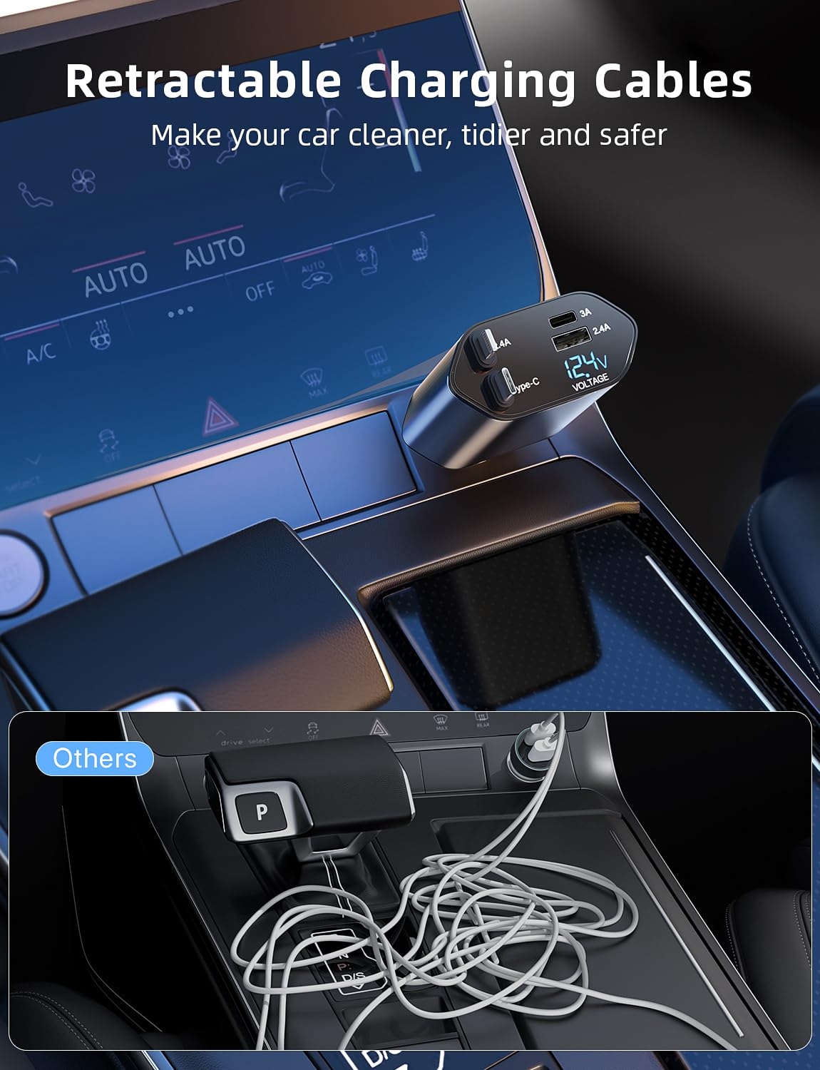 Chargeur Voiture Rapide 120 W 4 en 1