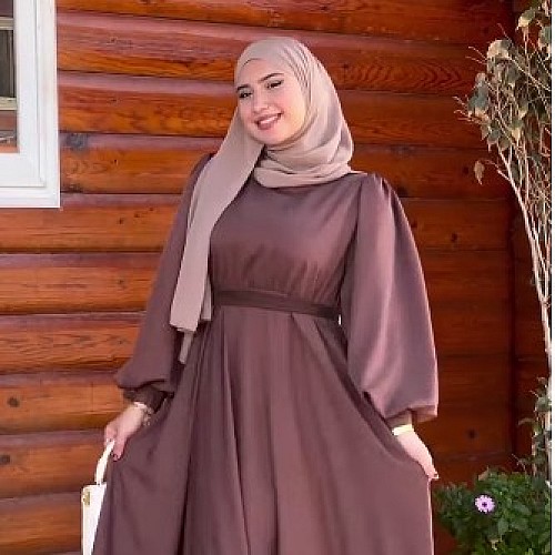 Abaya-robe longue en marron