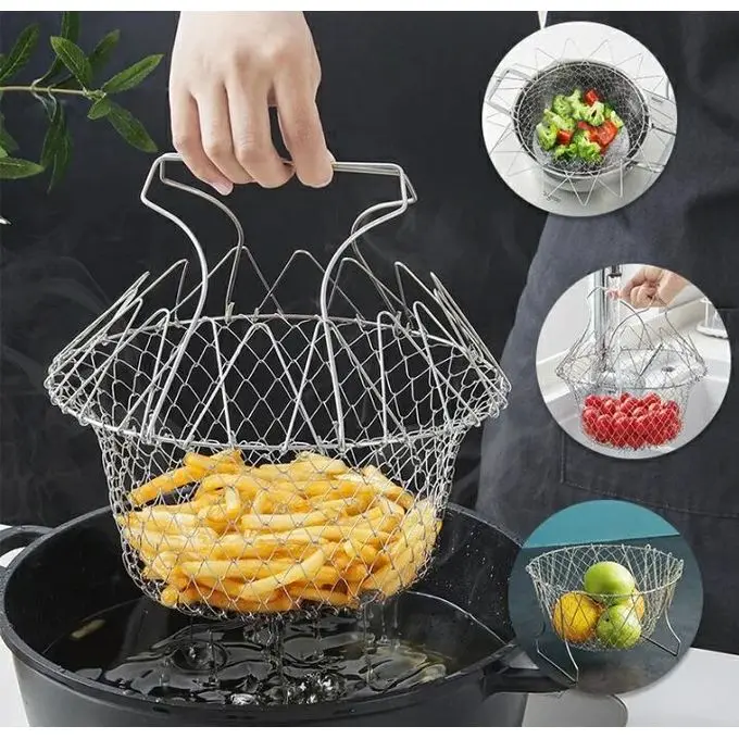 Mini panier à frites en acier inoxydable