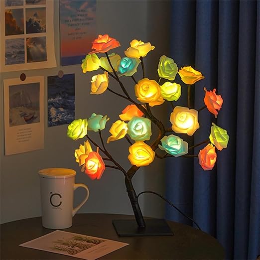 Temoo Lampe en forme de rose USB avec 24 lumières