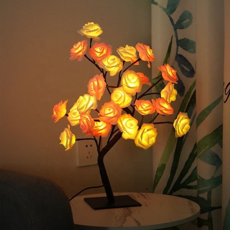 Temoo Lampe en forme de rose USB avec 24 lumières
