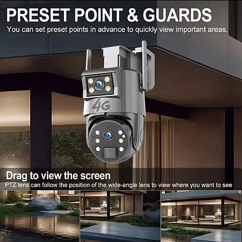 Camera double lens solaire 4G 8+8 MP