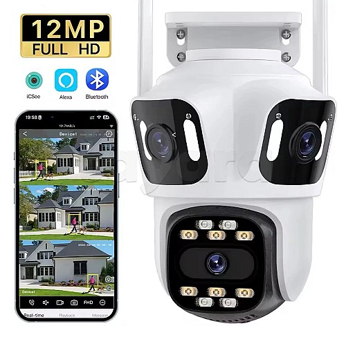 Caméra de Surveillance Externe - 3 Lentilles (8MP)
