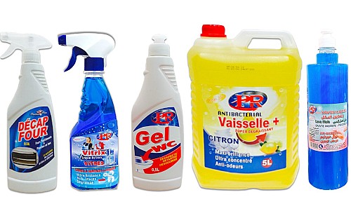 Pack de 5- vaisselle plus 5 L + Savon main 1L + Gel WC 500 ml + Décape four 500 ml + Vitrix 500 ml