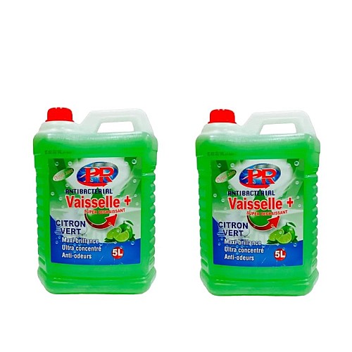 Pack de 2 liquides Vaisselle plus citron vert 5 litres