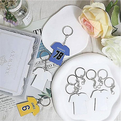 Porte-clé vierge pour sublimation en MDF double face - 50pcs