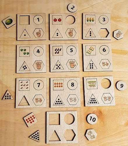 Puzzle chiffres en Bois Montessori - Jeux éducatif