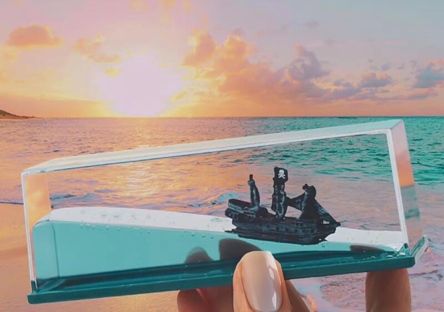 Mascoto® Modèle de bateau pirate en bouteille fluide