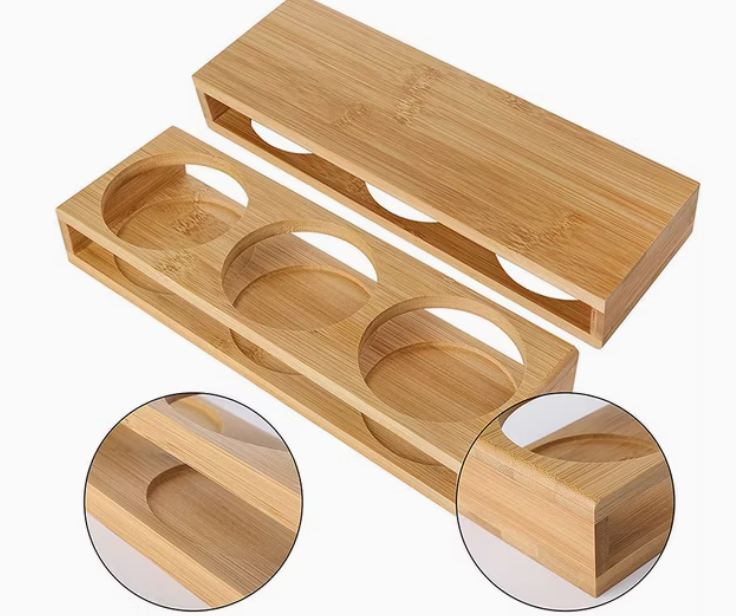 Ensemble de Pots à Épices en Verre et Bambou avec Support et Cuillères