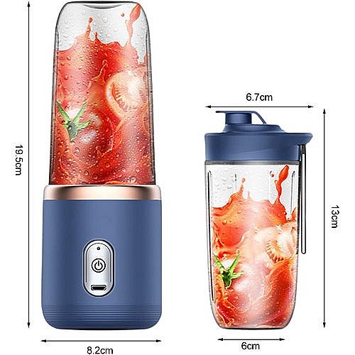 Mixeur Blender portable Rechargeable avec deux tasses et 6 Lames