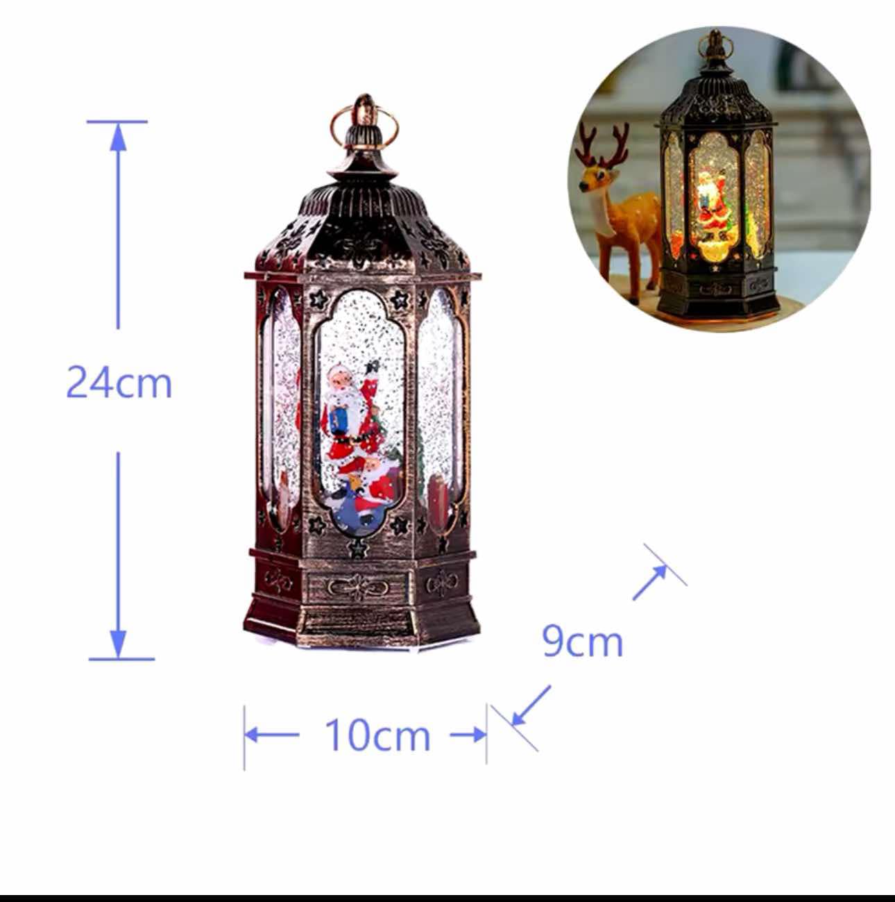 Lanterne de Noël rotative avec musique décoration pour la maison