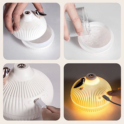 300ml USB Ultrasonic Cool Mist Maker Onion Humidifier with Warm LED