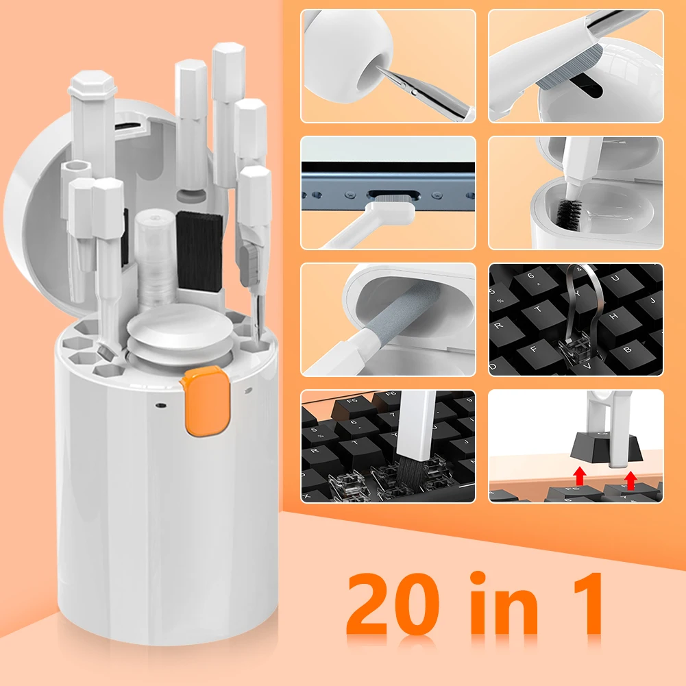 20 in 1 Multifunctional Cleaning Kit for Keyboards, Screens, Earphones, and Electronic Devices