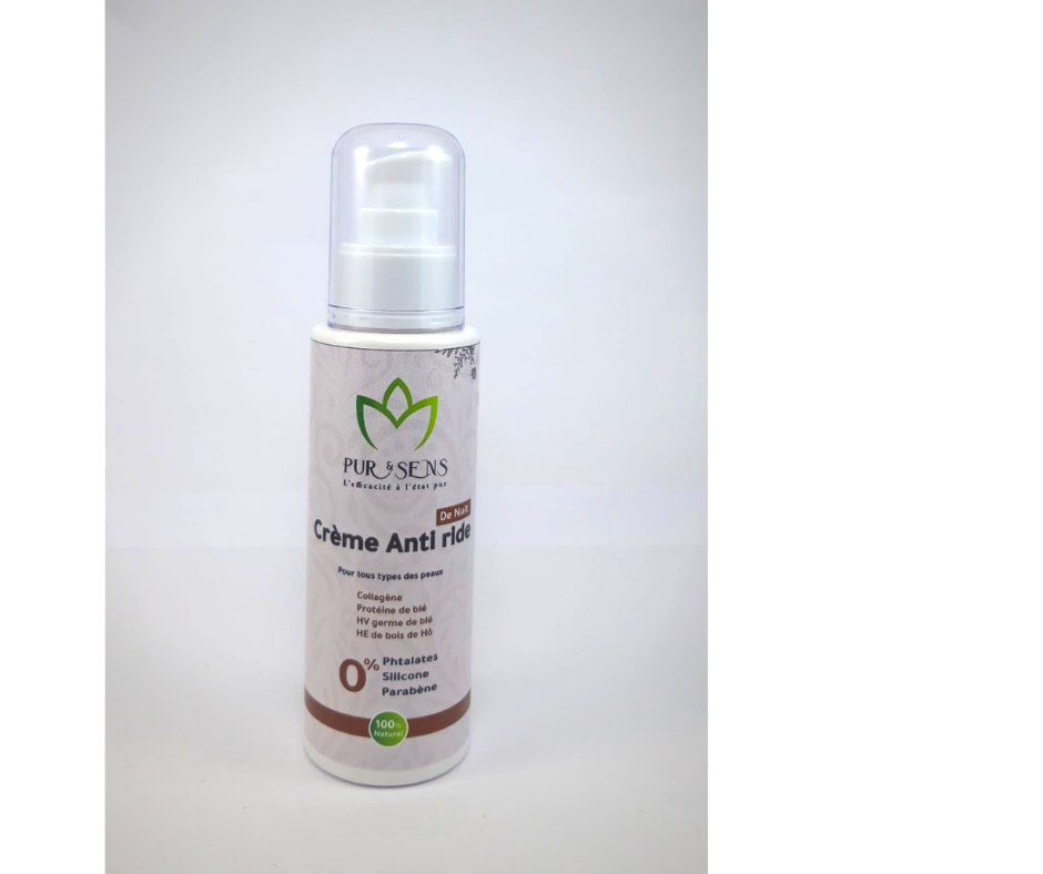 Crème Visage Nuit Anti-Rides au Collagène & Protéine de Blé - 90ml