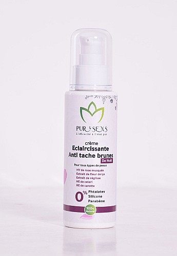 Crème visage de nuit Eclaircissante et Anti tache brunes