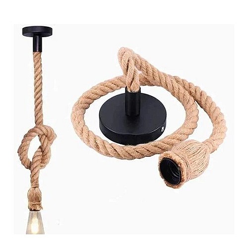 Lustre en corde de chanvre – Suspension 1m