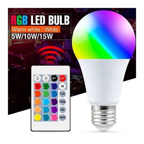 Lampe Led RGB – Blanc – E27 + Télécommande