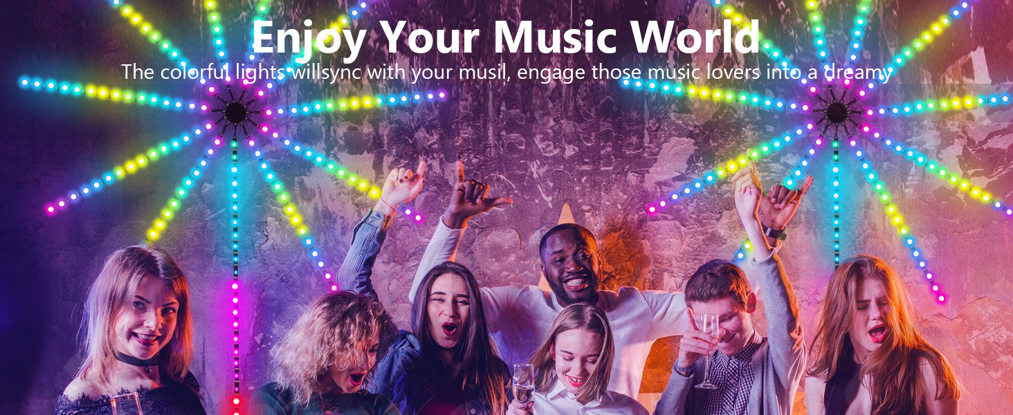 Bande lumineuse LED RGB avec contrôle de la musique