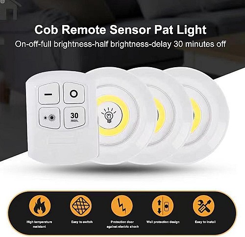 Lot de 3 Spots Led Sans Fil avec Télécommande 6500k