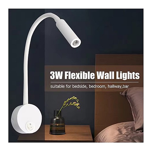 Lampe de Lecture Murale 3W, Flexible lumière jaune