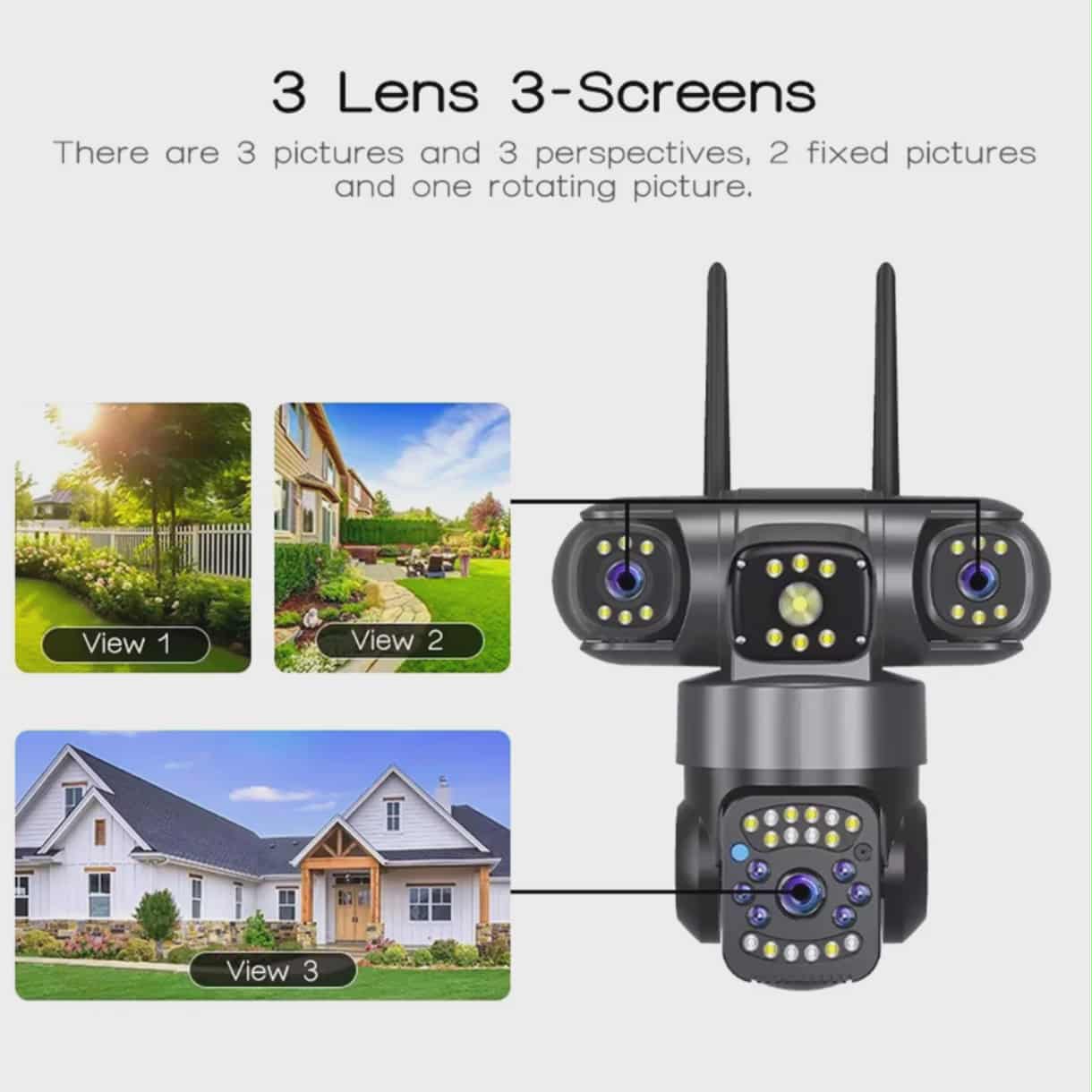 CAMERA 3 LENS 360 degrés 4G/WIFI