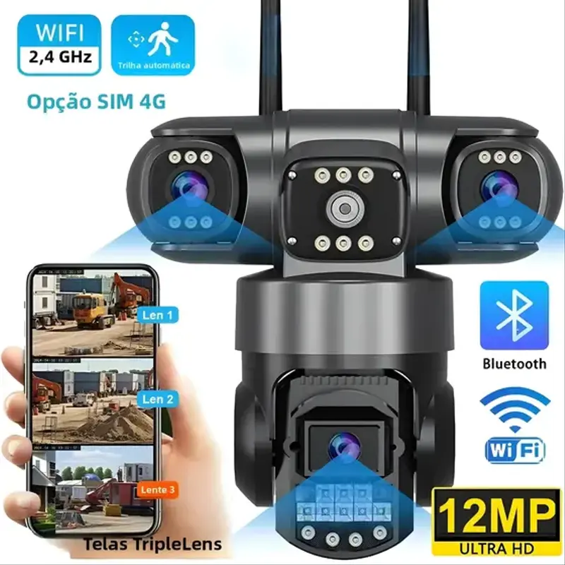 CAMERA 3 LENS 360 degrés 4G/WIFI