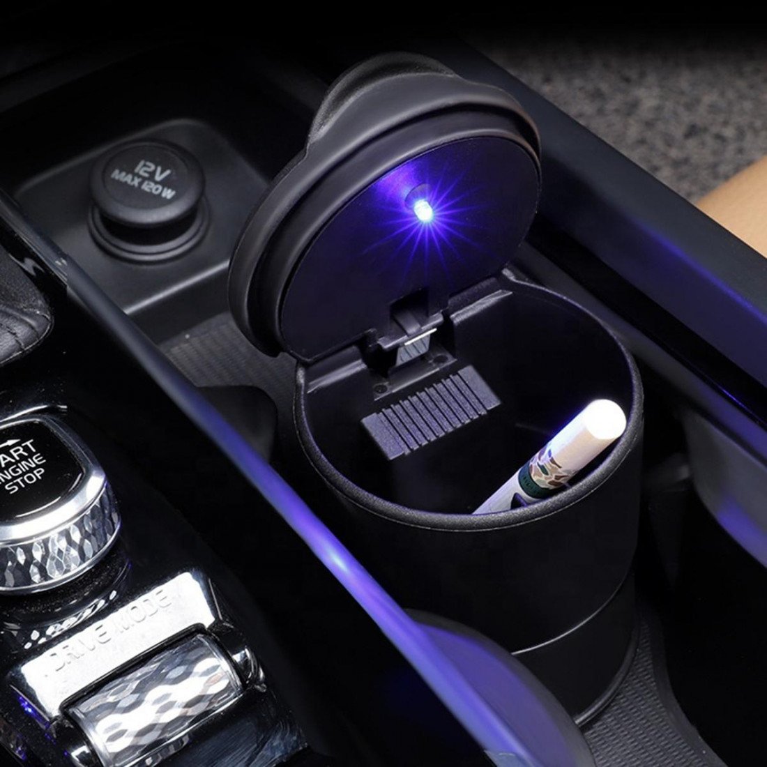 Cendrier Voiture LED Bleue - Pratique et Moderne