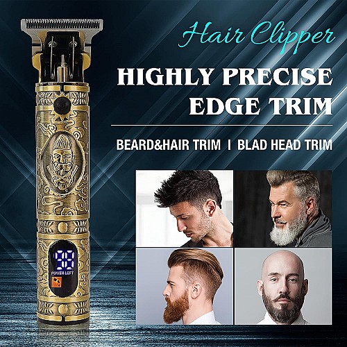 Tondeuse à cheveux à barbe avec batterie – Affichage LCD