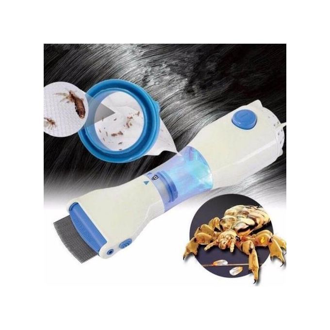 V COMB Peigne Anti Poux Electrique Aspirant -Bleu