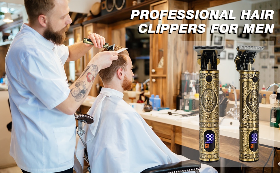 Tondeuse à cheveux à barbe avec batterie - Affichage LCD