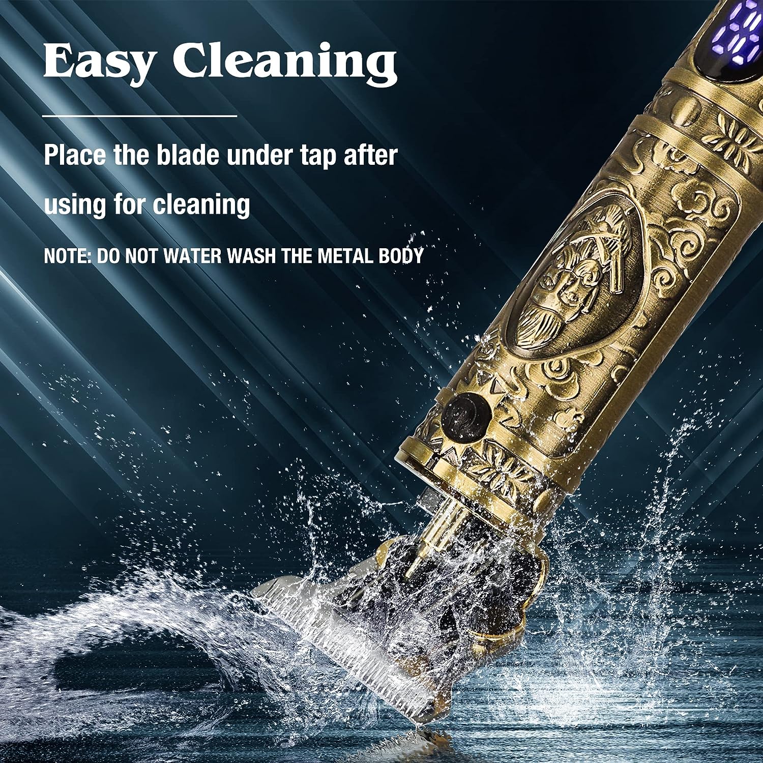 Tondeuse à cheveux à barbe avec batterie - Affichage LCD