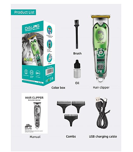 Daling Tondeuse à cheveux sans fil - Haute Performance- dl-1579