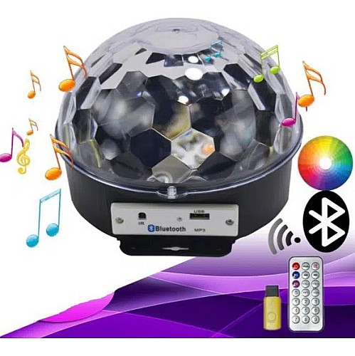 Boule lumineuse Bluetooth – Entrée USB – Avec télécommande